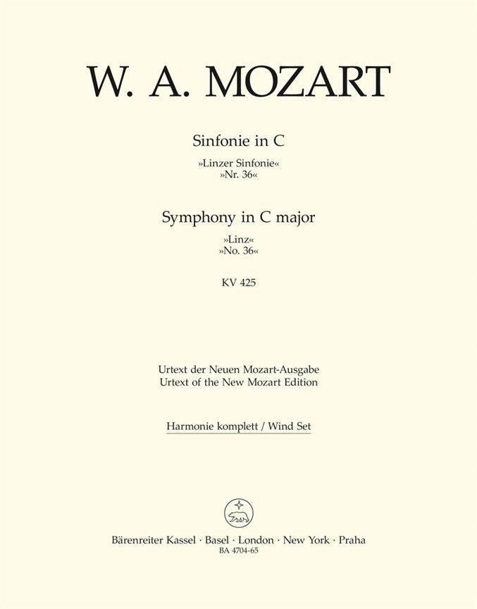 Symphony No.36 C major, KV.425 'Linz Symphony' (Wind parts, Urtext edition)