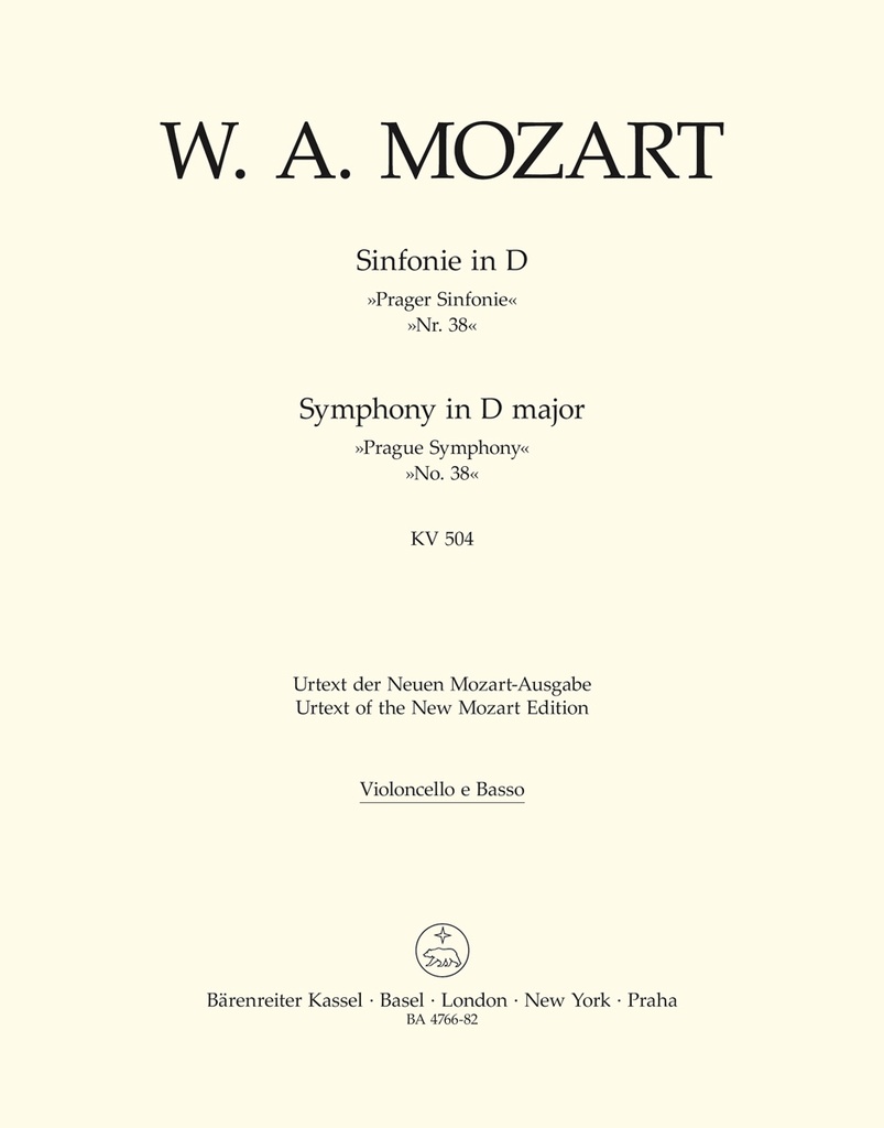 Symphony No.38 D major, KV.504 'Prague Symphony' (Cello / Double bass)
