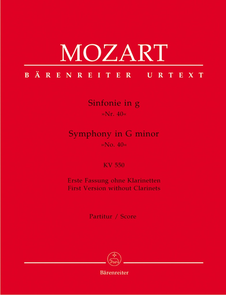 Symphony No.40 G minor, KV.550 (First version without clarinets) (Full score, Urtext edition)