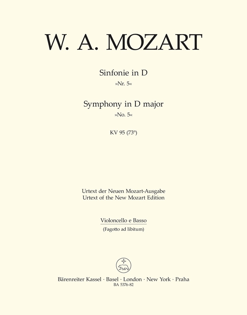 Symphony No.45 D major, KV.95 (73n) (Cello / Double bass)