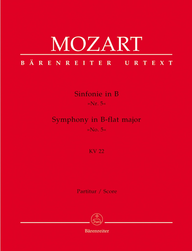 Symphony No.5 B-flat major, KV.22 (Full score, Urtext edition)