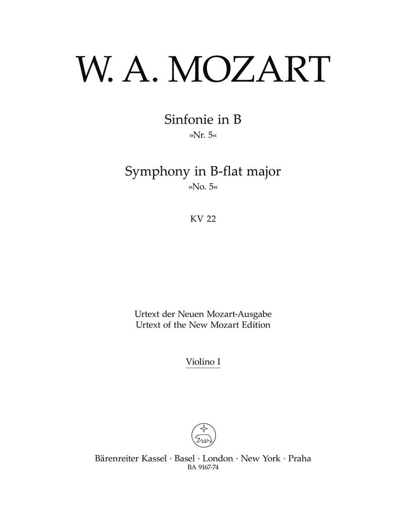Symphony No.5 B-flat major, KV.22 (Violin 1)