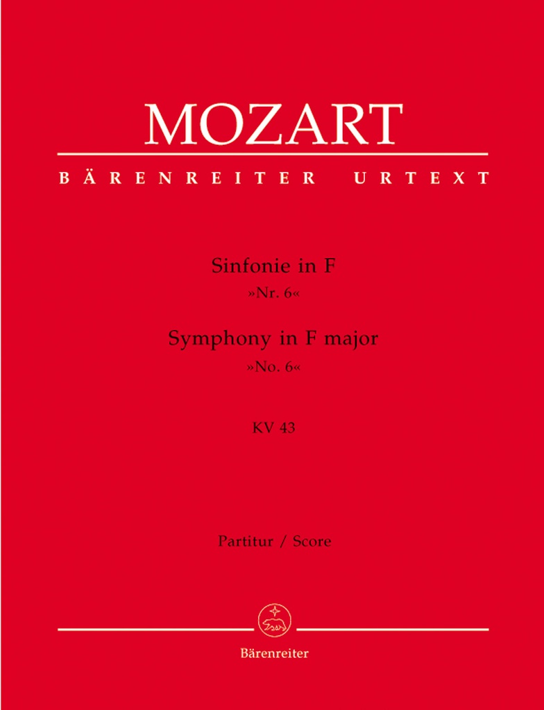 Symphony No.6 F major, KV.43 (Full score, Urtext edition)