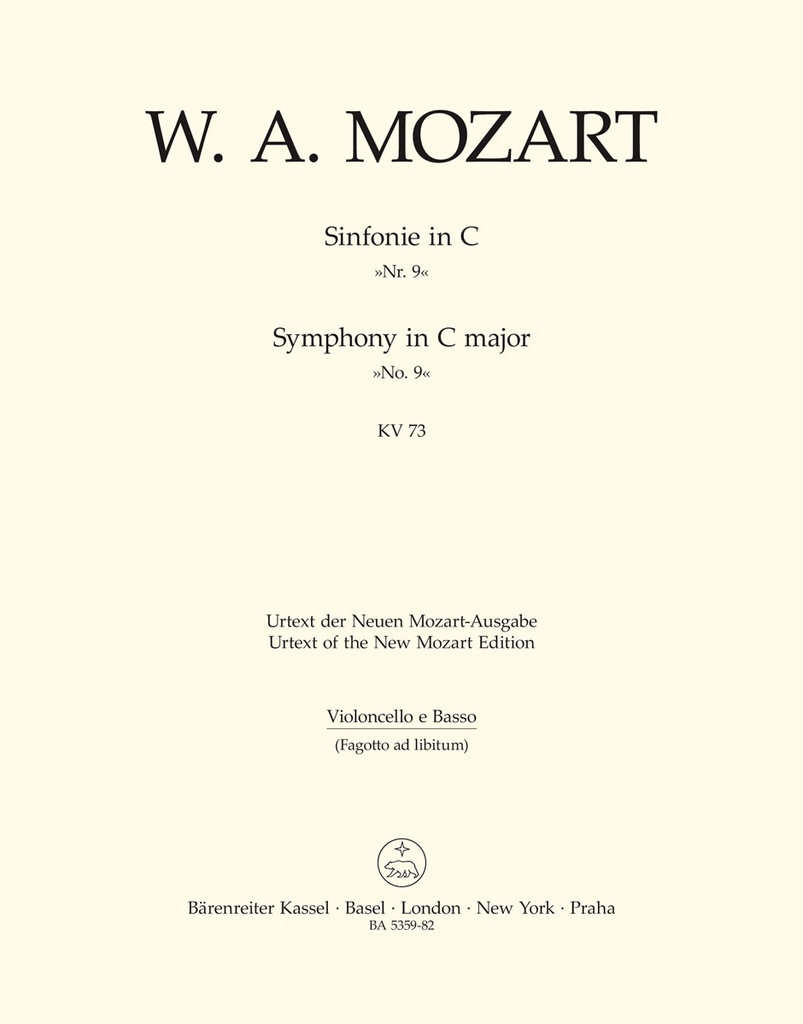 Symphony No.9 C major, KV.73(75a) (Cello / Double bass)