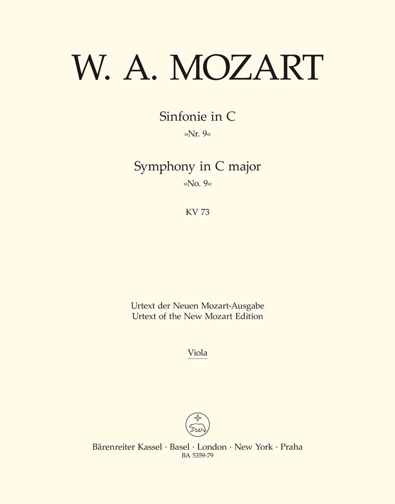 Symphony No.9 C major, KV.73(75a) (Viola)