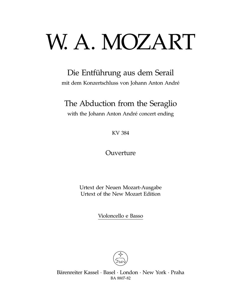 The Abduction from the Seraglio, KV.384 (Cello / Double bass)
