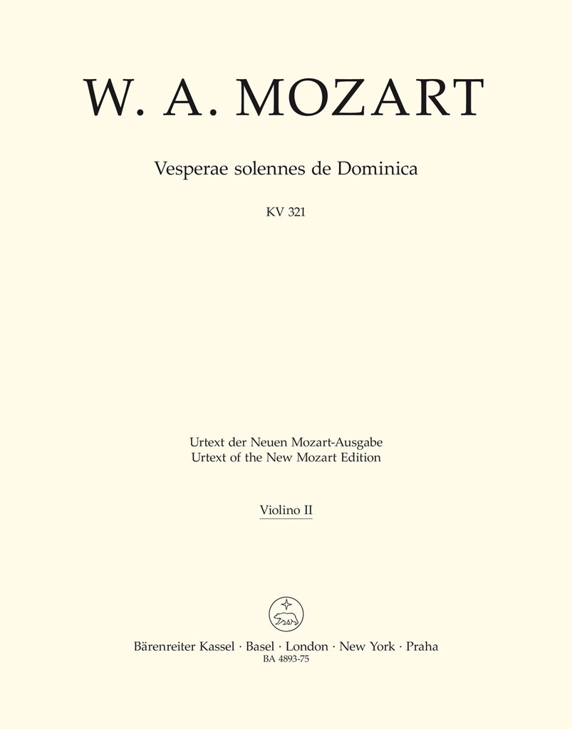 Vesperae solennes de Dominica, KV.321 (Violin 2)