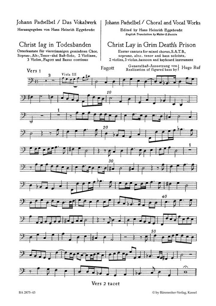 Christ lay in grim death's prison (Bassoon)