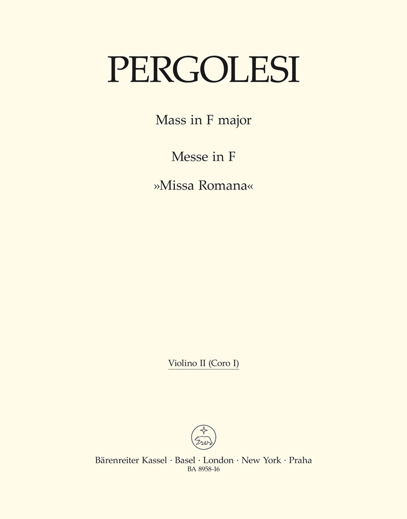 Mass F major 'Missa Romana' (Chorus 1 Violin 2)