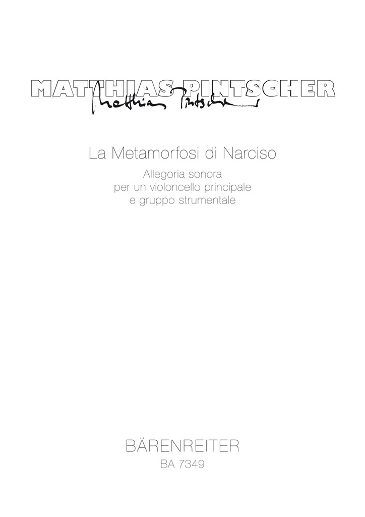 La Metamorfosi di Narciso (1992) (Study score)