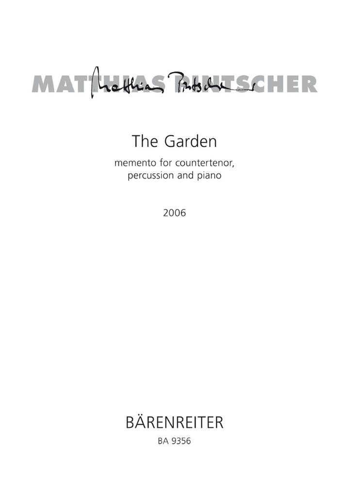 The Garden memento for countertenor, percussion and Piano (2006) (Full score)