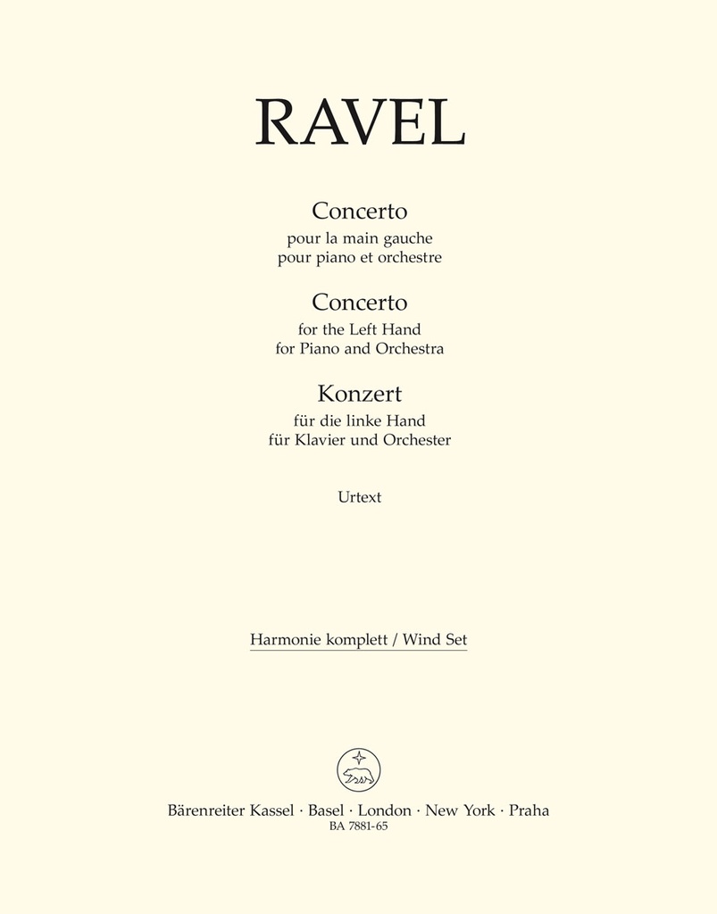 Concerto for the Left Hand for Piano and Orchestra (Wind parts)