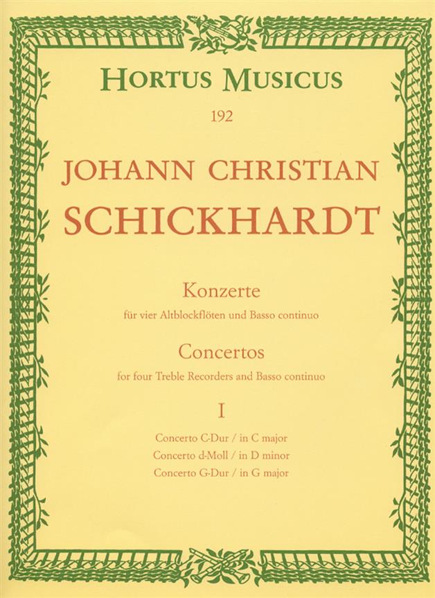 6 Konzerte für 4 Altblockföte und Basso continuo (Vol.1) (Score & set of parts)