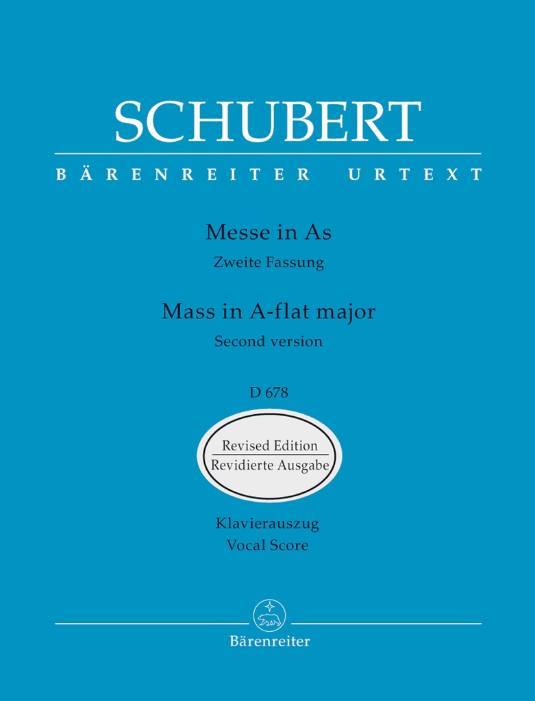 Missa A-flat major, D.678 (Second version with the variant of the Osanna in excelsis and the Cum Sancto Spiritu Fugue from the first version) (Vocal score, Urtext edition)