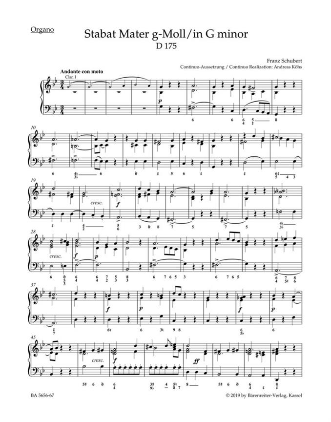 Stabat Mater g-Moll, D.175 (Organ)