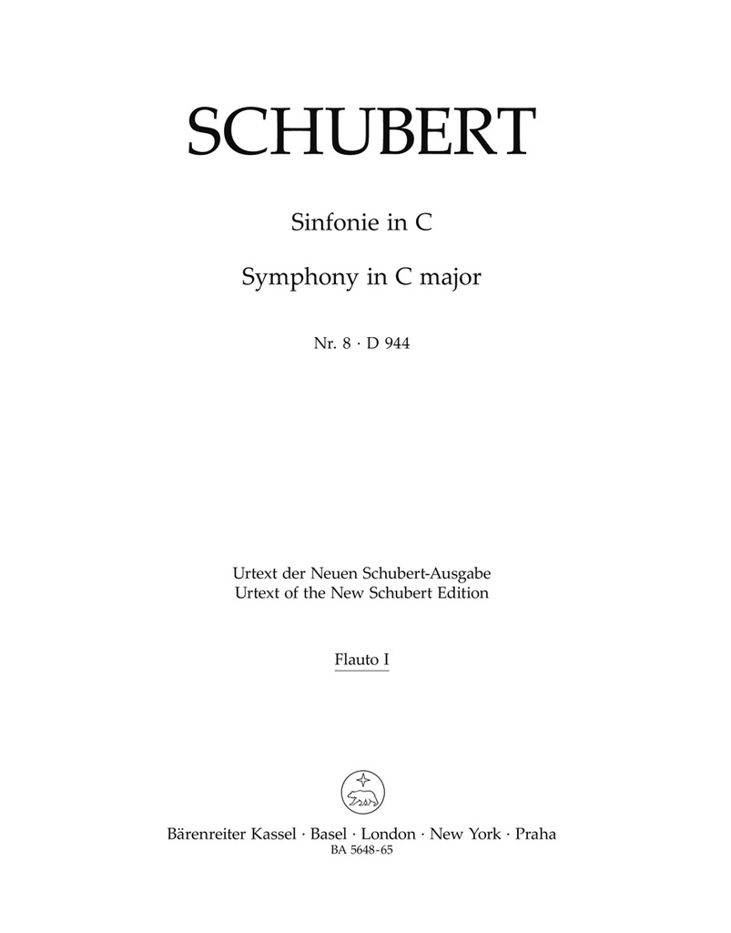 Symphony No.8 C major, D.944 'The Great' (Wind parts, Urtext edition)