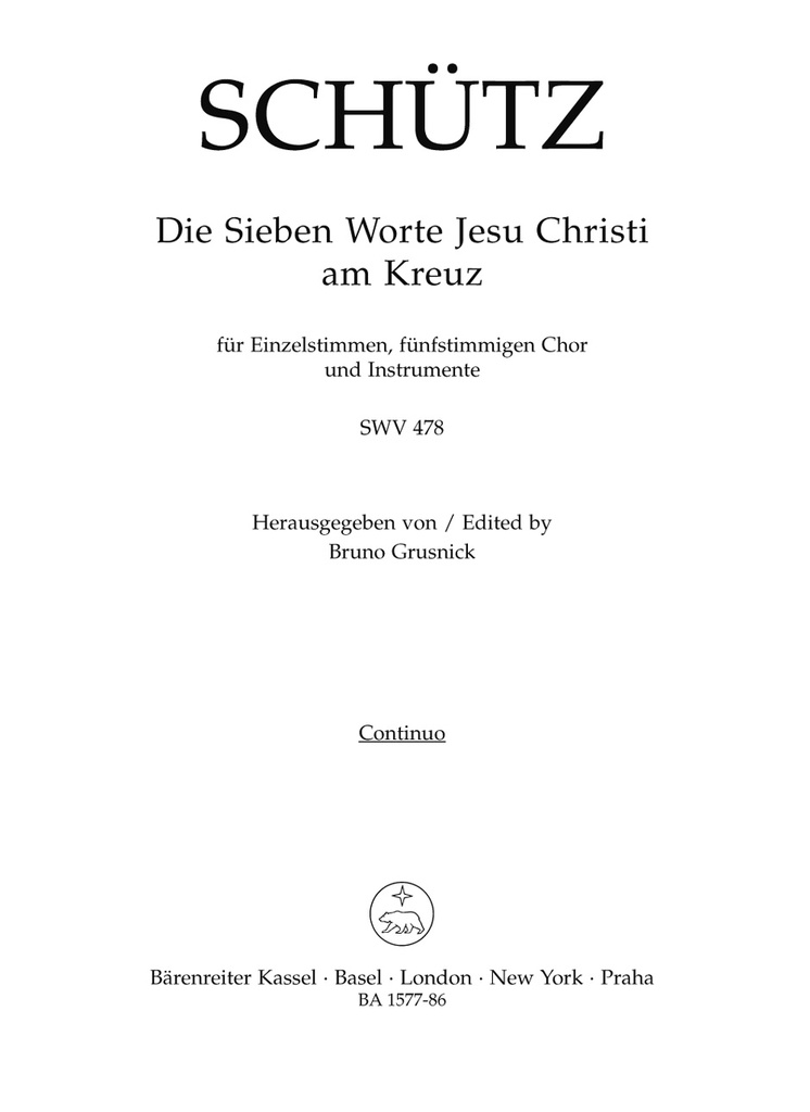 Die sieben Worte Jesu Christi am Kreuz (The Seven Last Words of Christ), SWV.478 (Basso continuo )