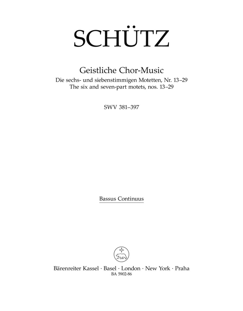 Geistliche Chor-Music, SWV.381-397 (Basso continuo)