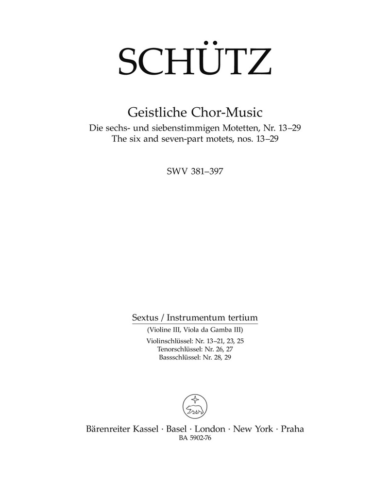 Geistliche Chor-Music, SWV.381-397 (Sextus)