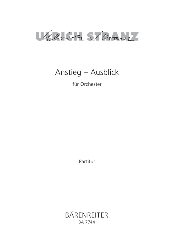 Anstieg Ausblick für Orchester (2002) (Full score)