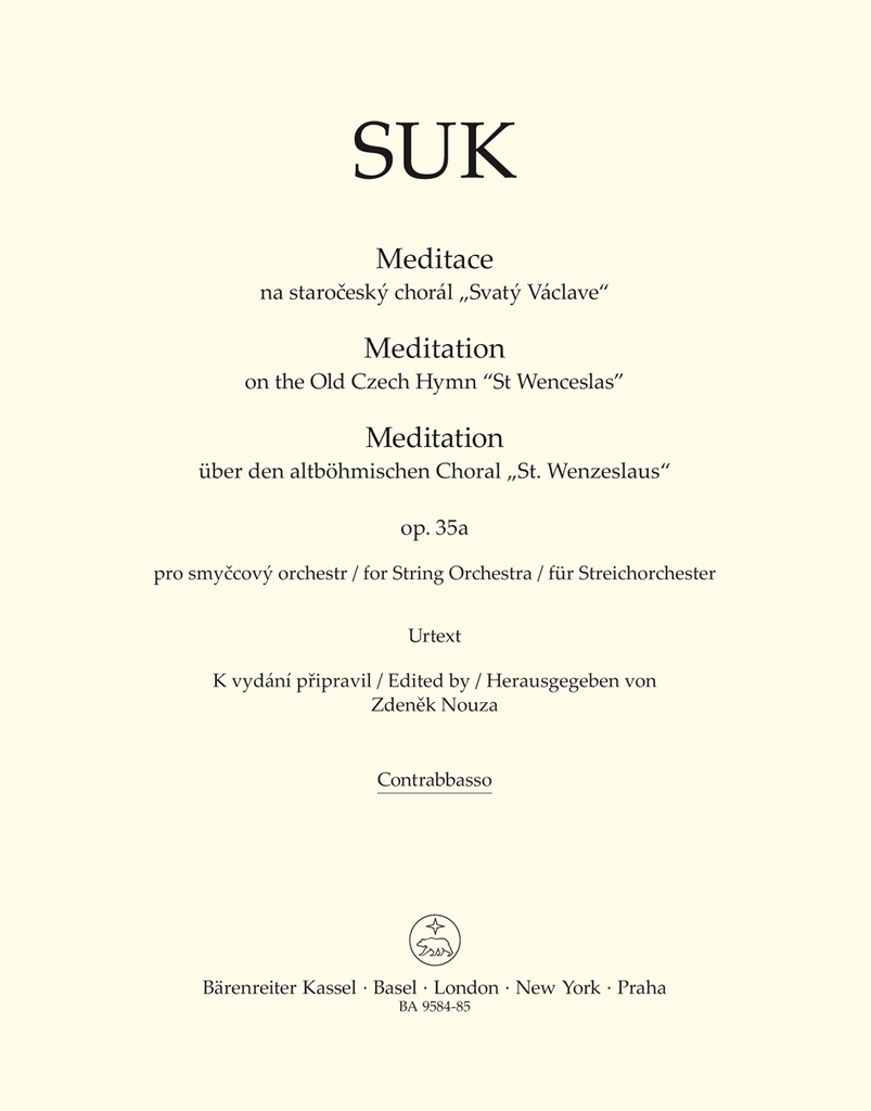 Meditation on the Old Czech Hymn 'St Wenceslas' for String Orchestra, Op.35a (Double bass)