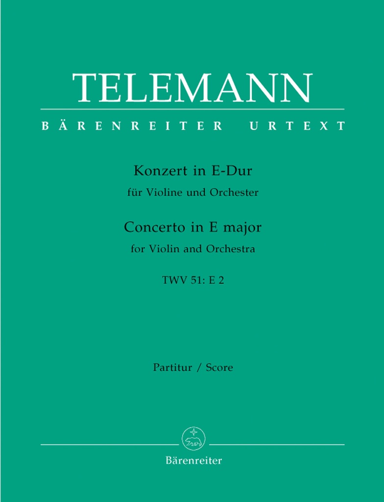 Concerto for Violin and Orchestra E major, TWV.51:E2 (Full score, Urtext edition)