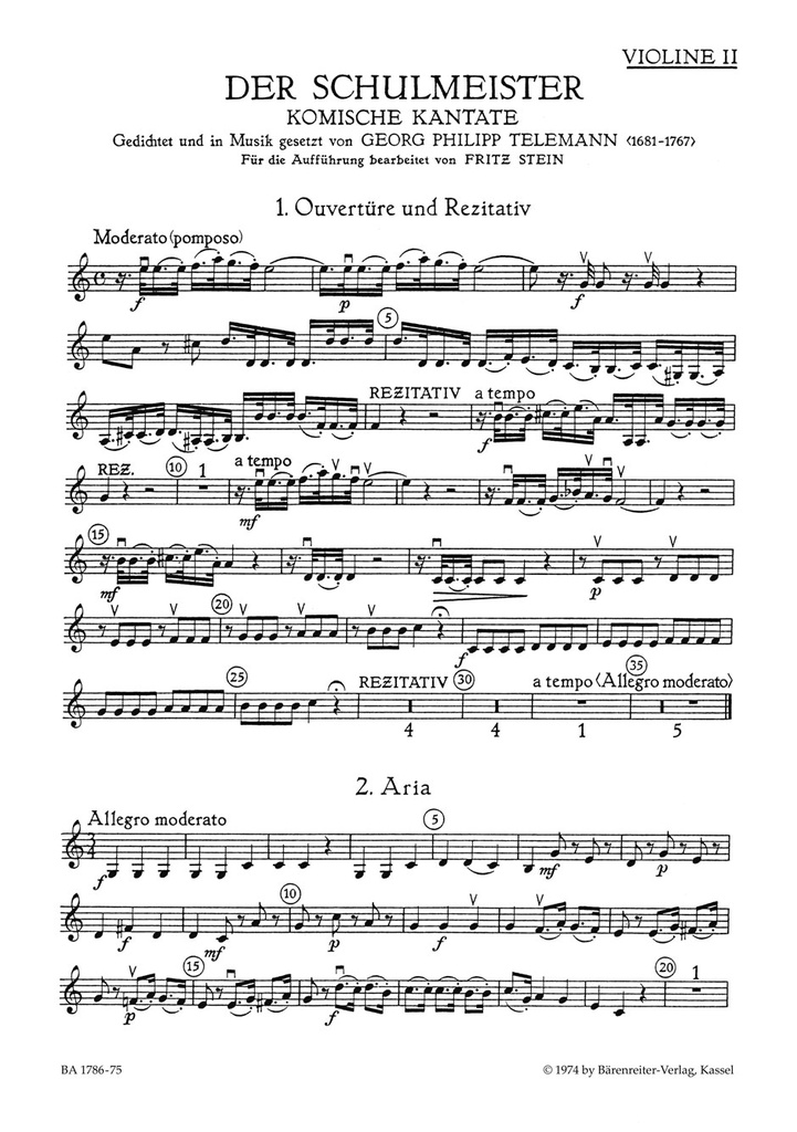 Der Schulmeister (Violin 2)