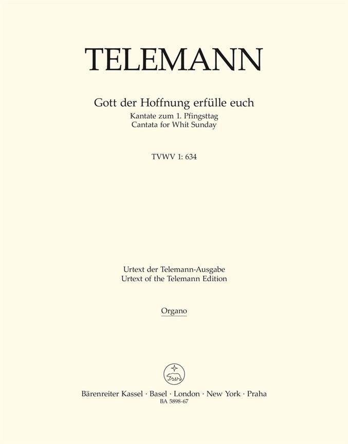 Gott der Hoffnung erfülle euch TVWV 1:634 (Organ)