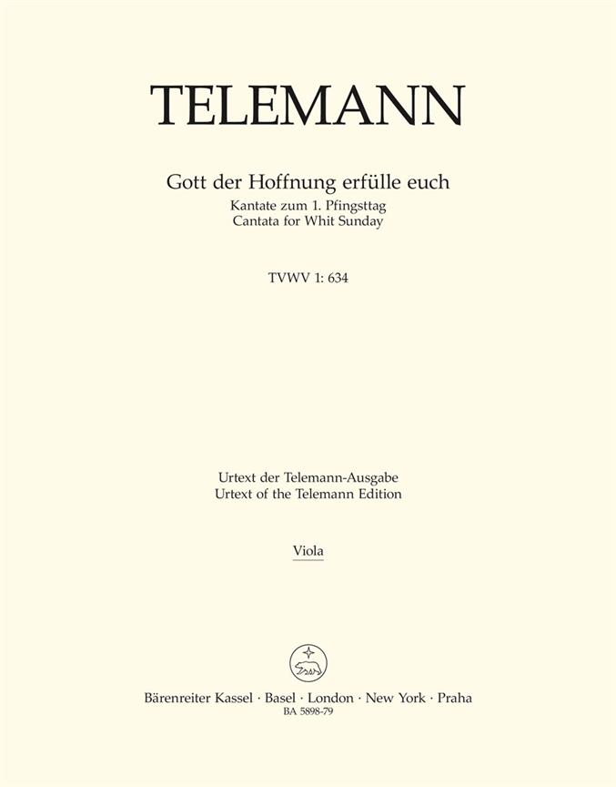 Gott der Hoffnung erfülle euch TVWV 1:634 (Viola)