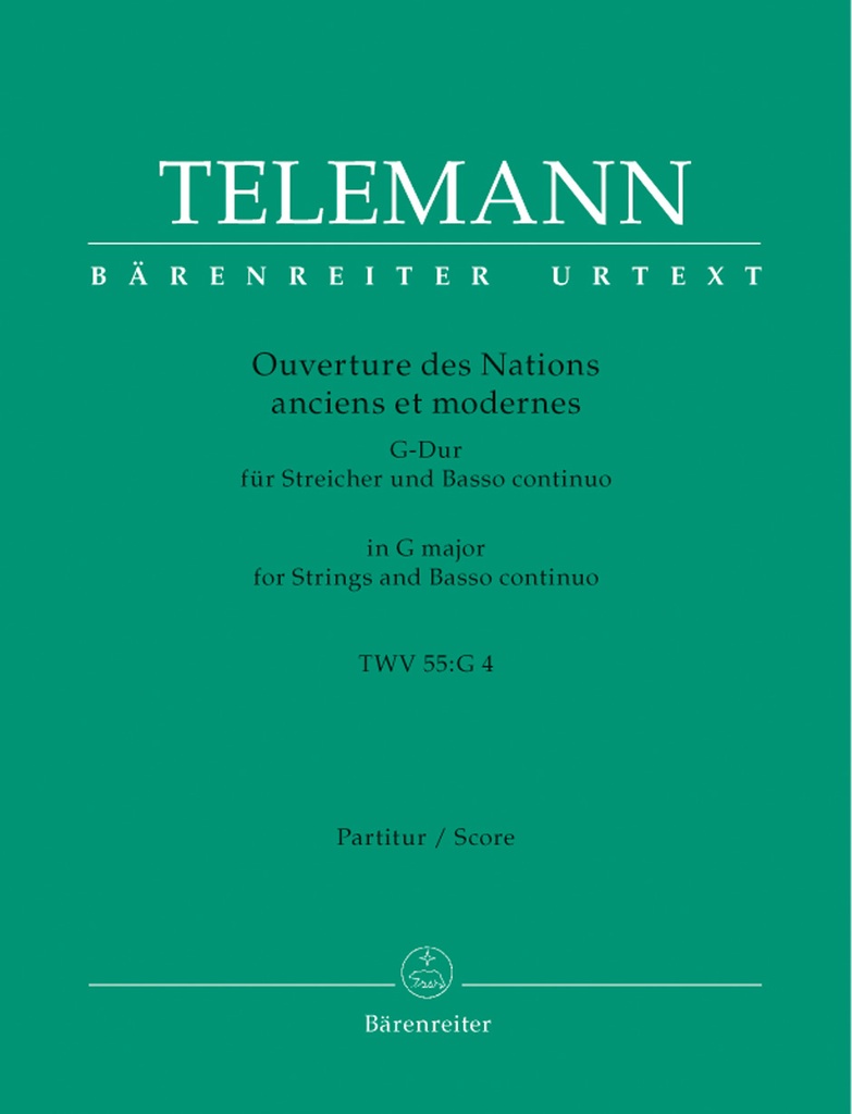 Ouverture des Nations anciens et modernes  G-Dur, TWV.55:G4 (Full score, Urtext edition)