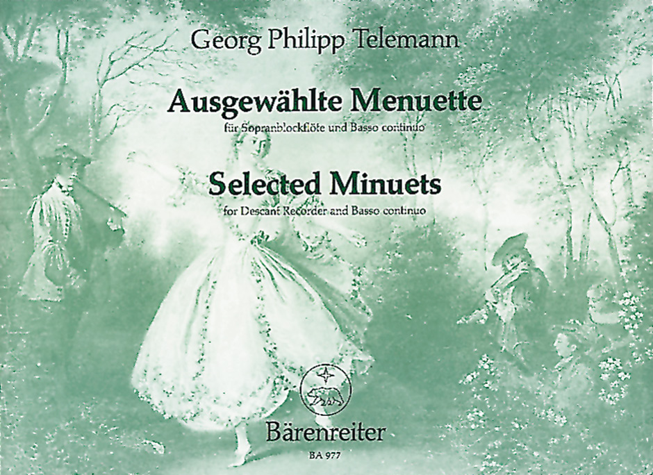 Selected Minuets for Descant Recorder (Violin, Flute, Viola da gamba) and Basso continuo, TWV.34 (Score & parts)