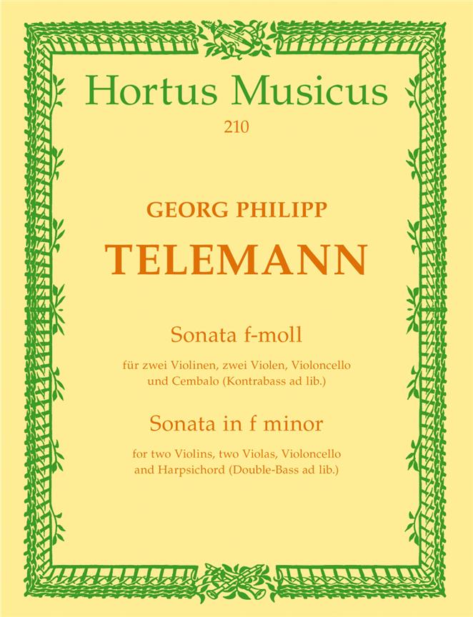 Sonate für 2 Violinen, 2 Violen, Violoncello und Basso continuo f-Moll, TWV.44:32 (Full score)