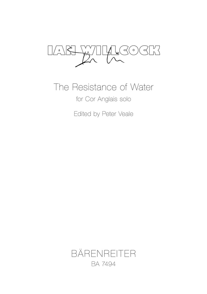 The Resistance of Water for Cor Anglais solo (1996)