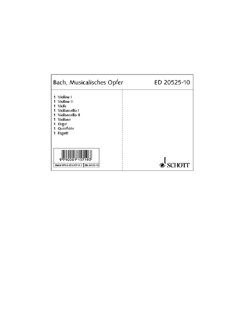 Musikalisches Opfer, BWV.1079 (Parts)