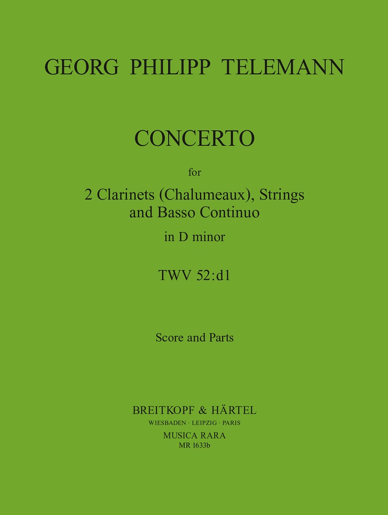 Concerto in D minor, TWV.52:d1 (Score and parts)
