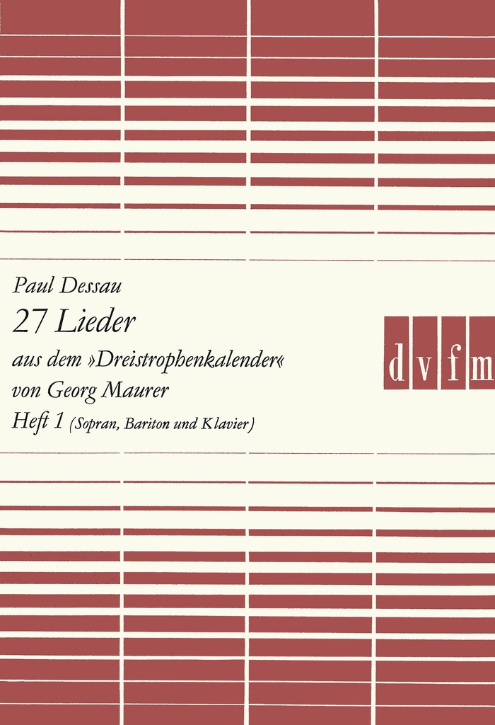 27 Lieder aus dem ""Dreistrophenkalender"" - Vol.1: Neun Lieder für hohen Sopran, Bariton und Klavier