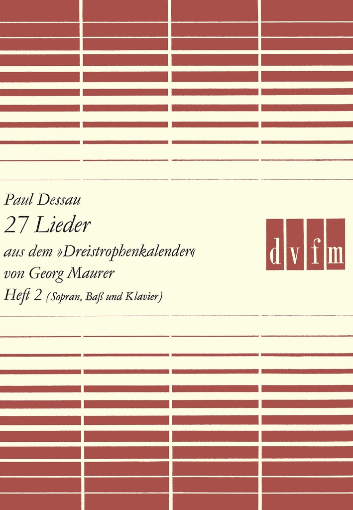 27 Lieder aus dem ""Dreistrophenkalender"" - Vol.2: Neun Lieder für Sopran, Bass und Klavier
