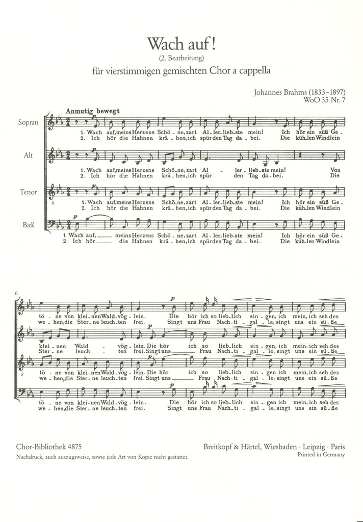 12 Deutsche Volkslieder, WoO.35 (Choral score)