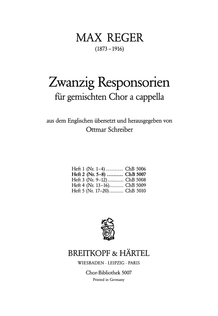 20 Responsories - Vol.2: Nos.5 - 8