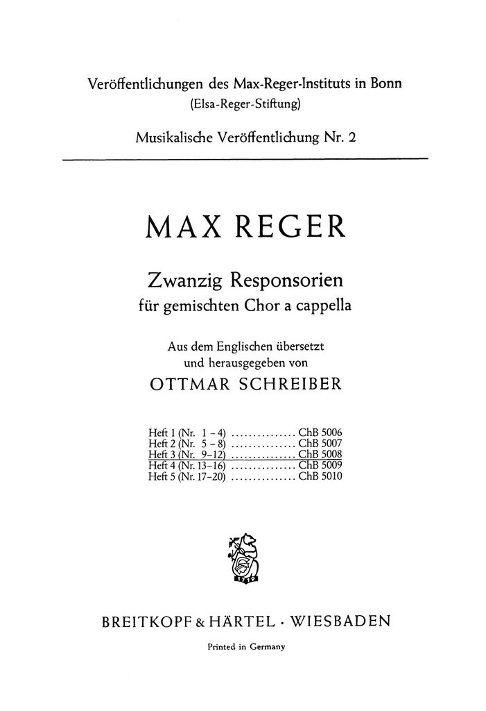 20 Responsories - Vol.3: Nos.9 - 12