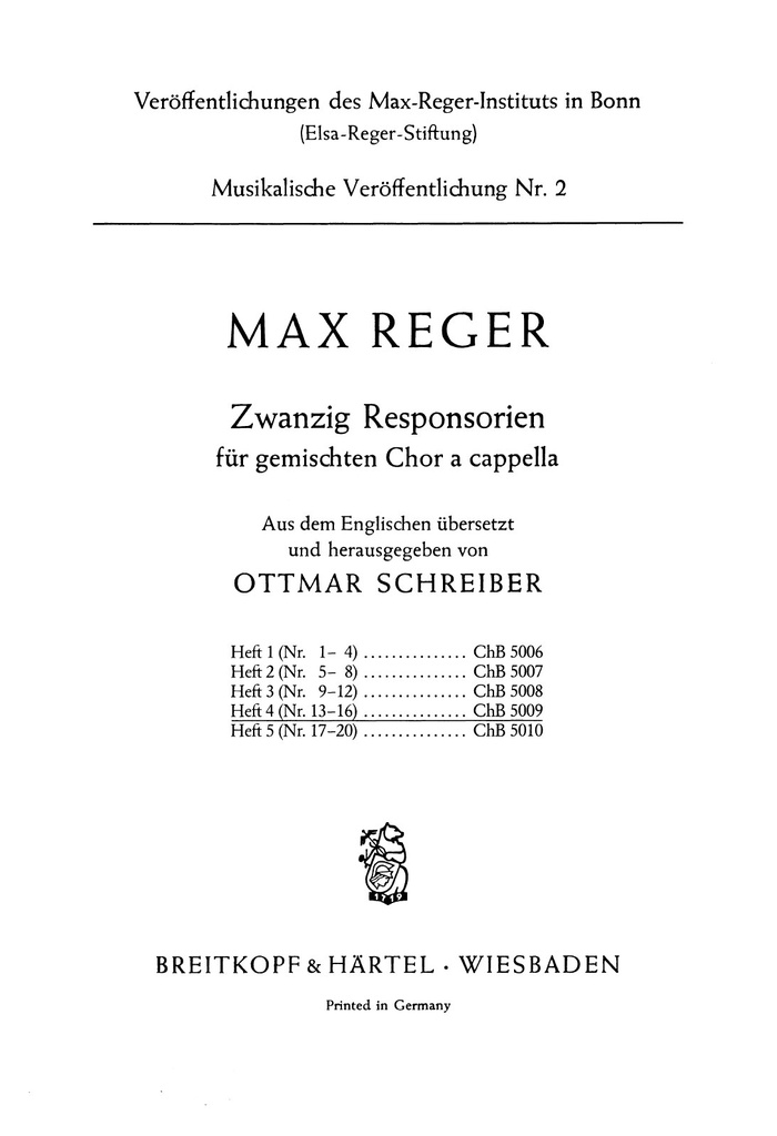 20 Responsories - Vol.4: Nos.13 - 16
