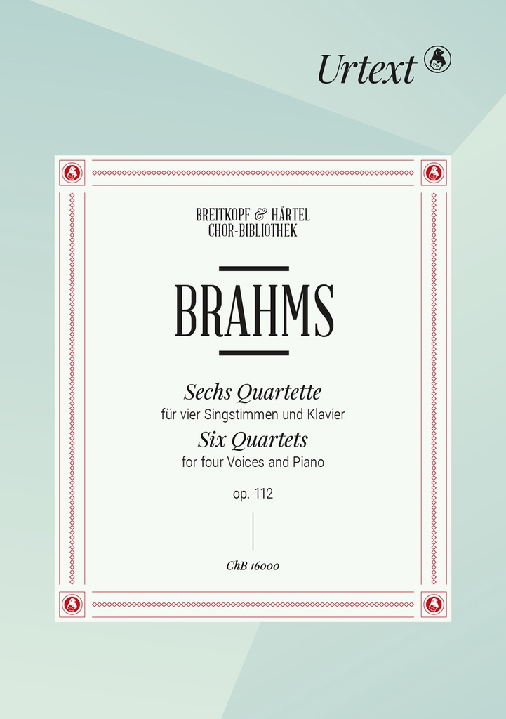 6 Quartets, Op.112 (Choral score)