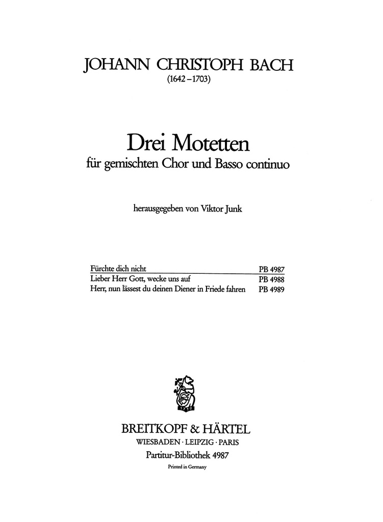 Fuerchte dich nicht (Choral score)