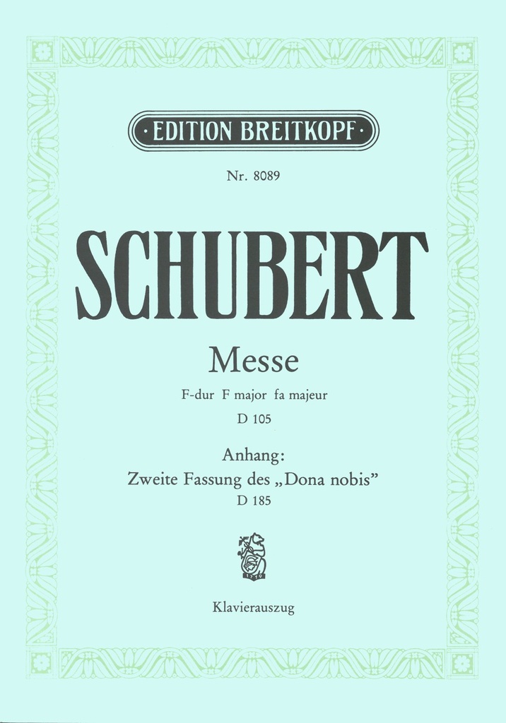 Mass in F major, D.105 (Vocal score)