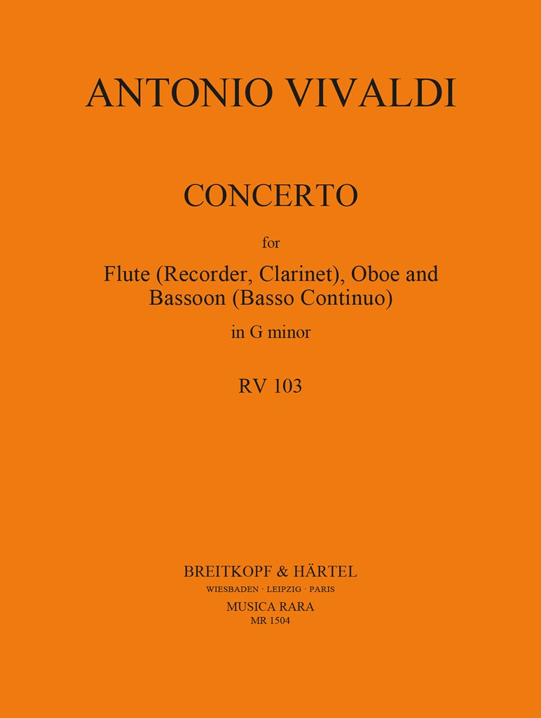 Concerto in G minor, RV.103 (Score and parts)