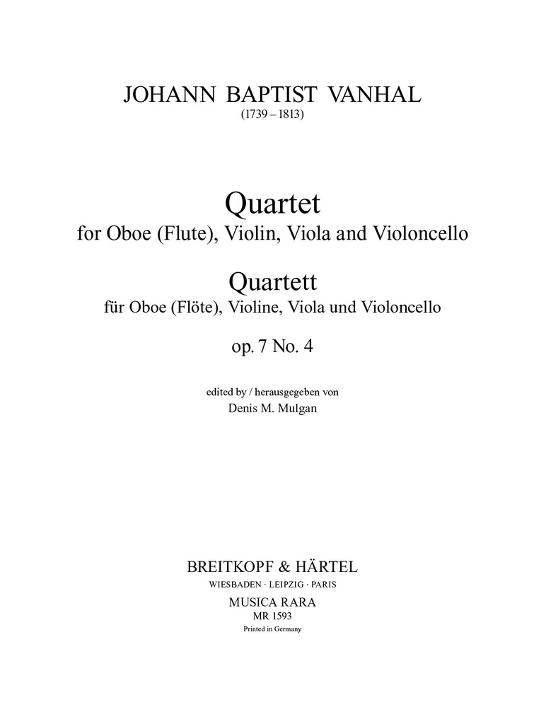 Quartet, Op.7 No.4 (Set of parts)