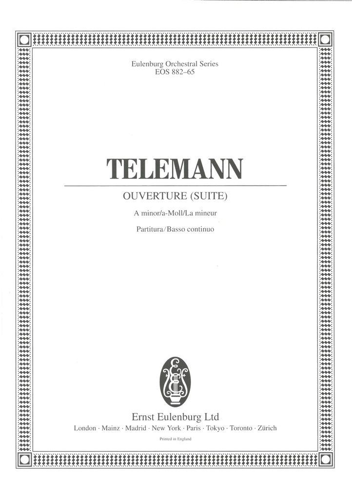 Overture (Suite) in A minor, TWV.55:A2 (Score with continuo realization)