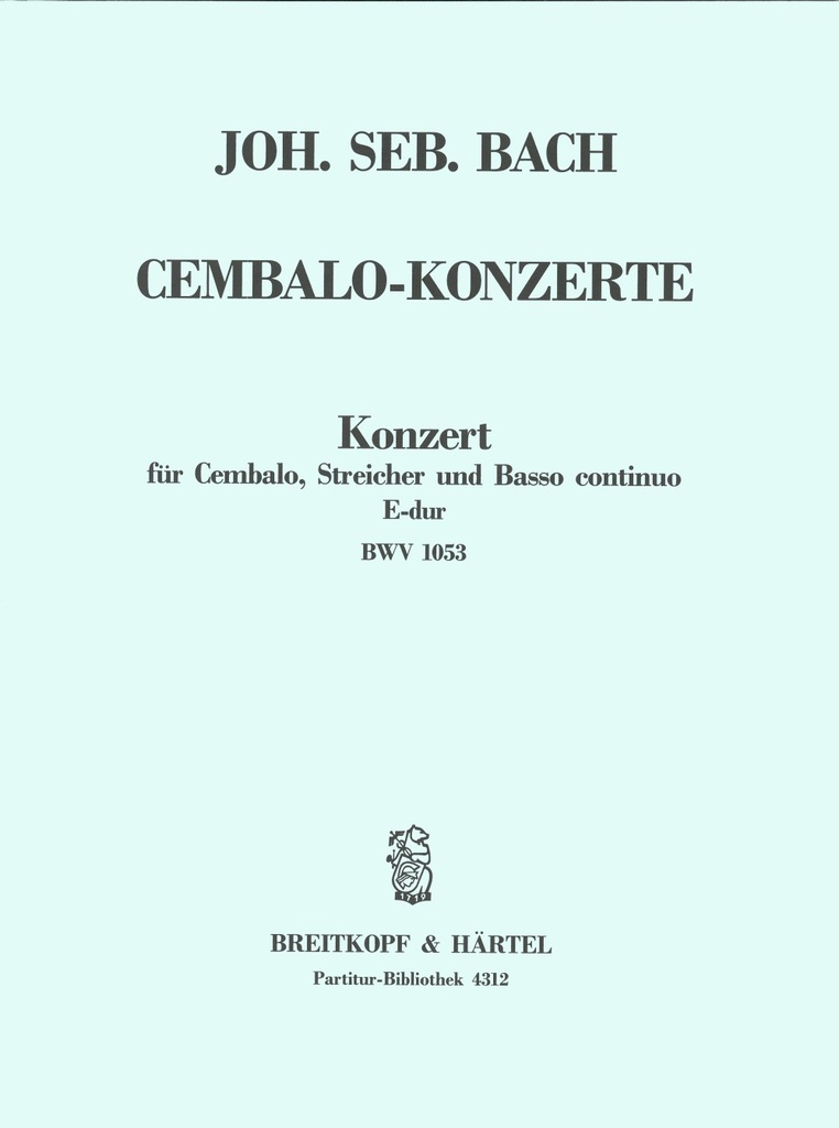 Harpsichord Concerto in E major, BWV.1053 (Full score)