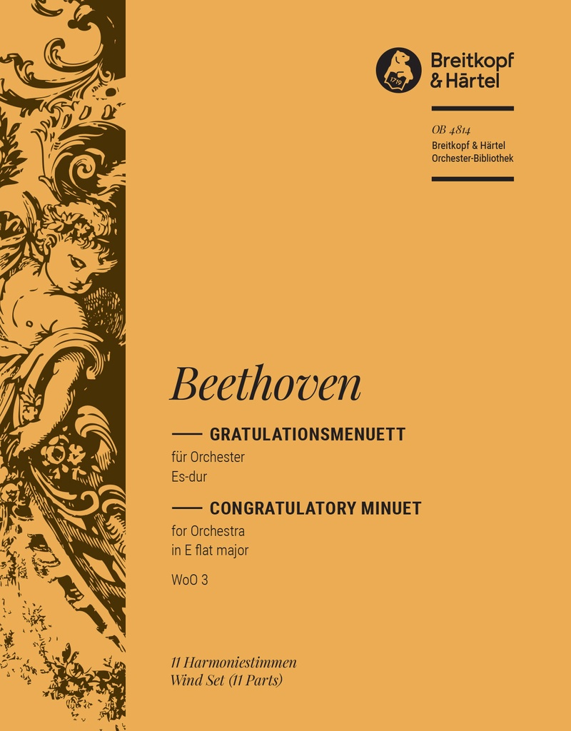 Congratulatory Minuet in Eb major, WOo.3 (Wind parts)
