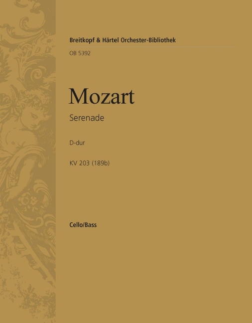 Serenade in D major, KV.203 (189b) (Cello/double bass)